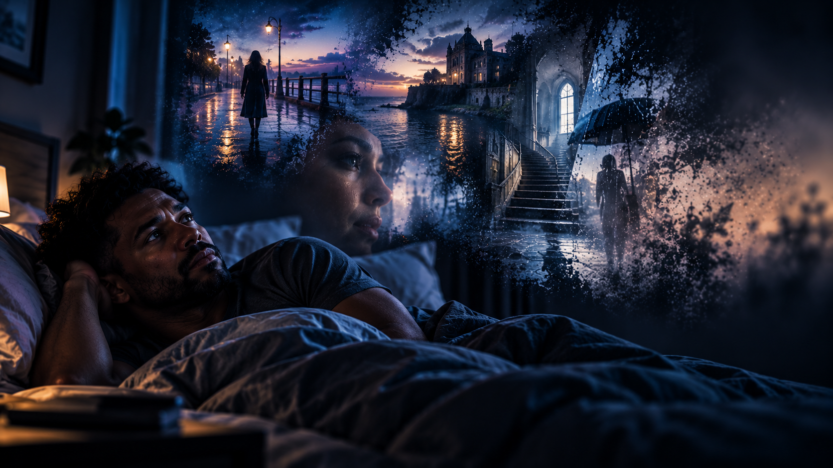 Person waking as details of a recently experienced dream begin disappearing from memory.